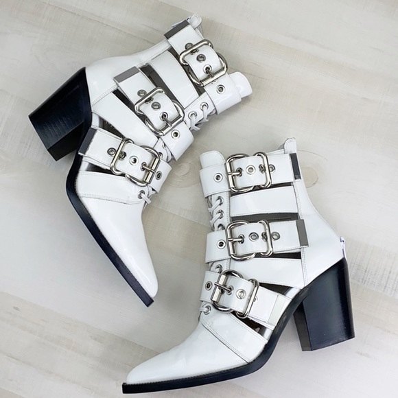 Jeffrey Campbell Shoes - Jeffery Campbell Caceceras White Buckle Boot